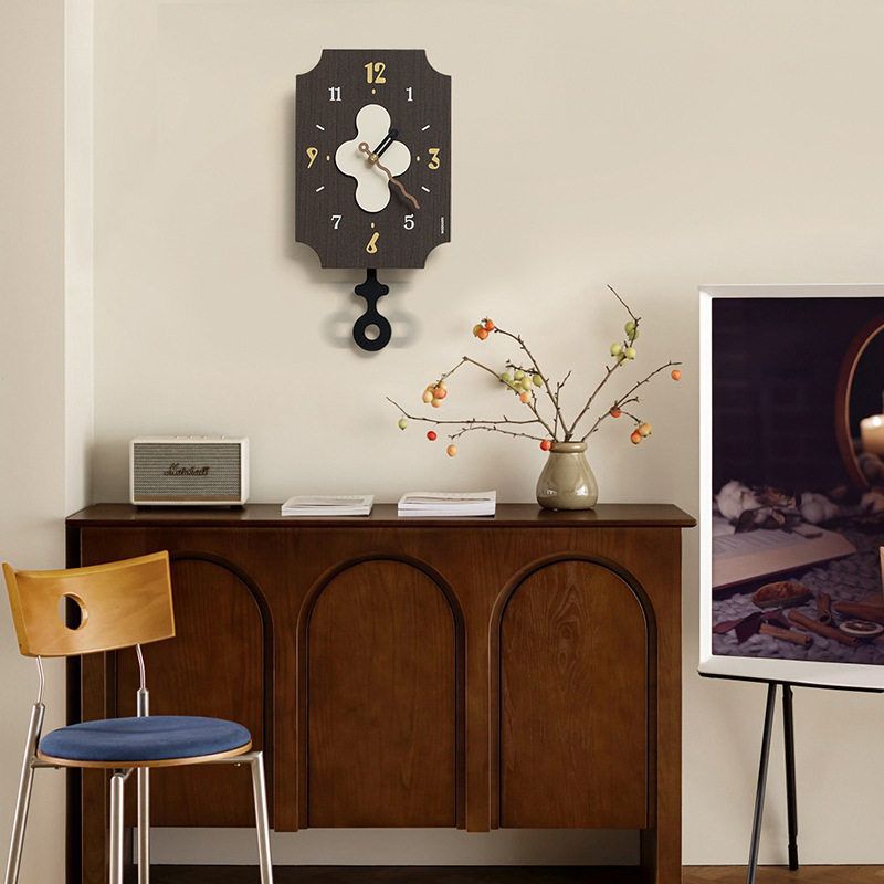 wozoom屋准免打孔客厅挂钟表现代简约2025新款家用中古风创意时钟