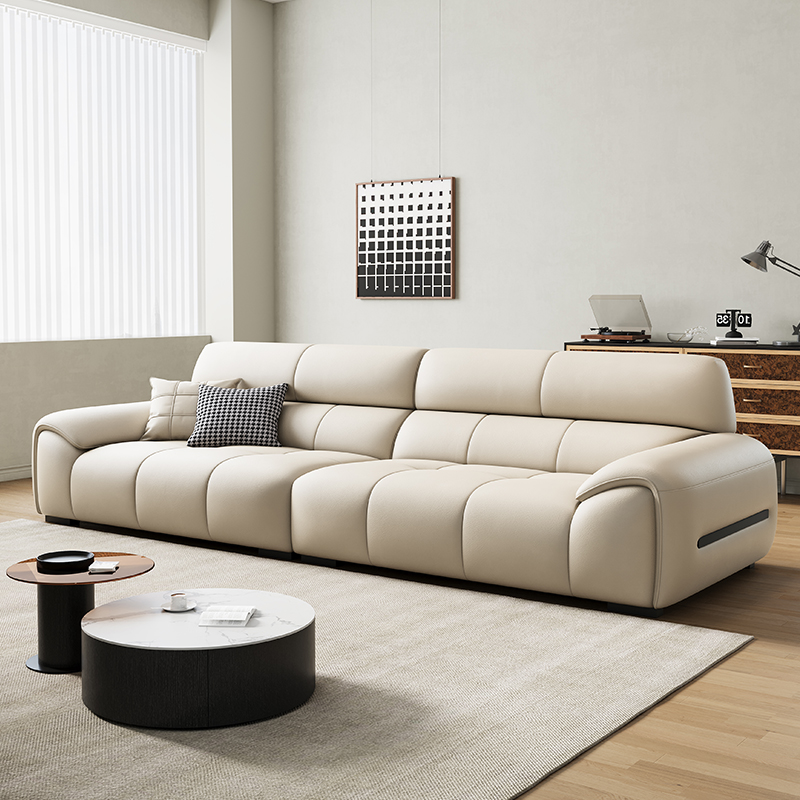 锐驰（CAMERICH）意式极简真皮沙发客厅2025新款轻奢小户型直排头