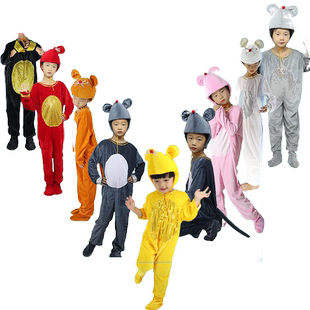 儿童小老鼠演出服河狸臭鼬表演服幼儿园话剧道具卡通小猫扮演服