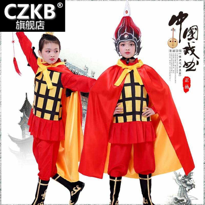 儿童花木兰服装演出服将军士兵图片