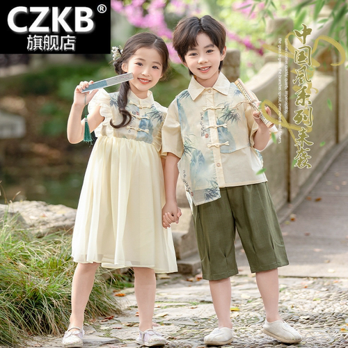 幼儿园园服唐装汉服中国风兄妹装