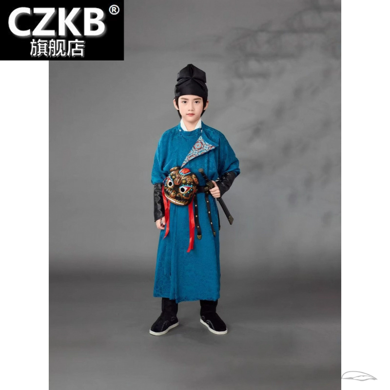 男童唐代圆领袍儿童汉服李白中式