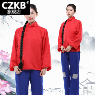 《白毛女》套装喜儿表演服北风吹扎红头绳歌剧农民乞丐村姑演出服