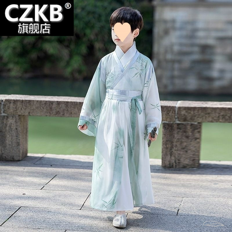 儿童古装水墨汉服男童国学服小童