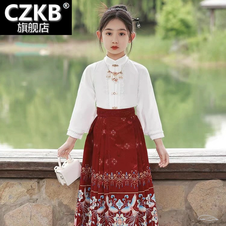 女童马面裙新款中国风古装明制改