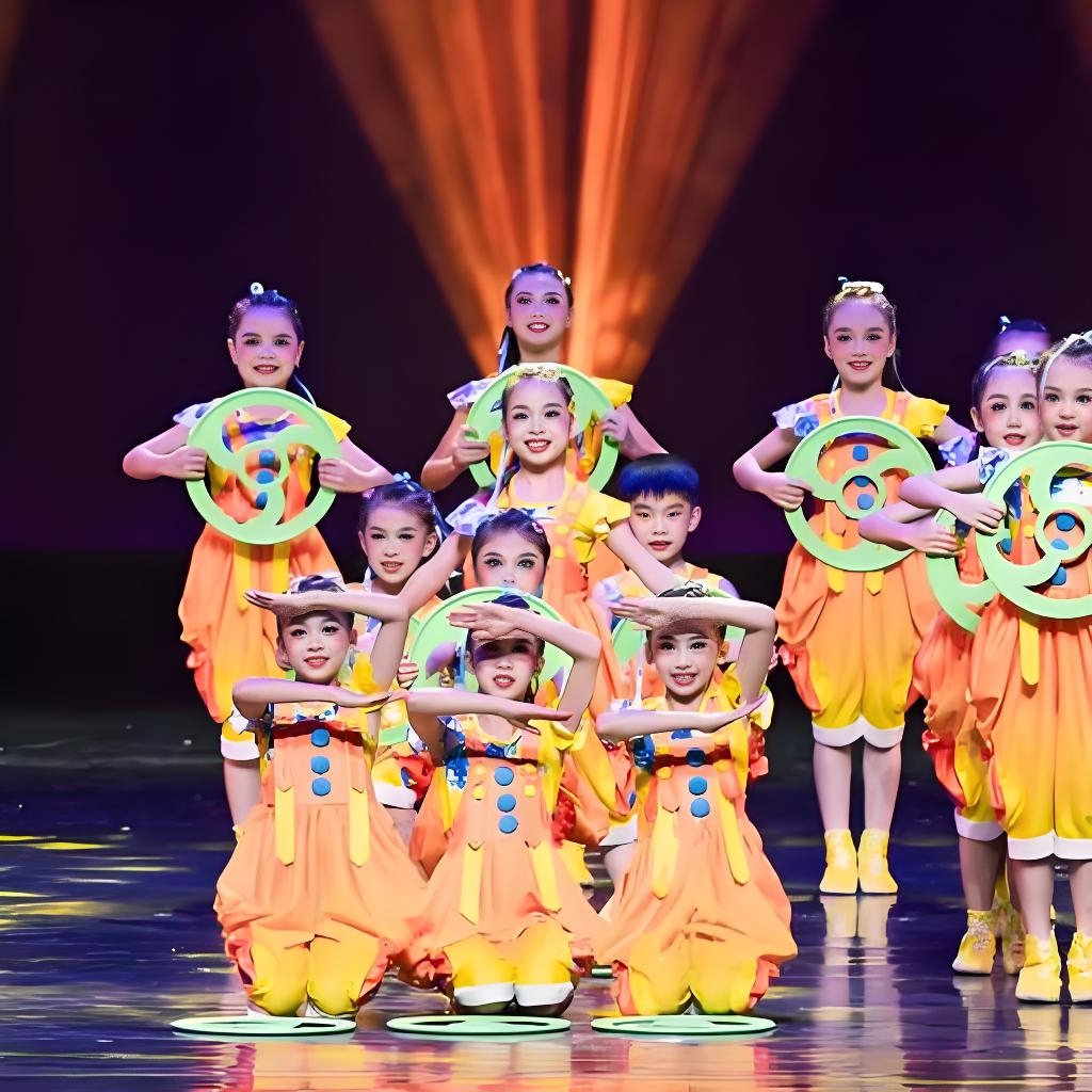 第十三届小荷风采小铁环舞蹈服道具儿童灯笼背带裤少儿可爱表演服