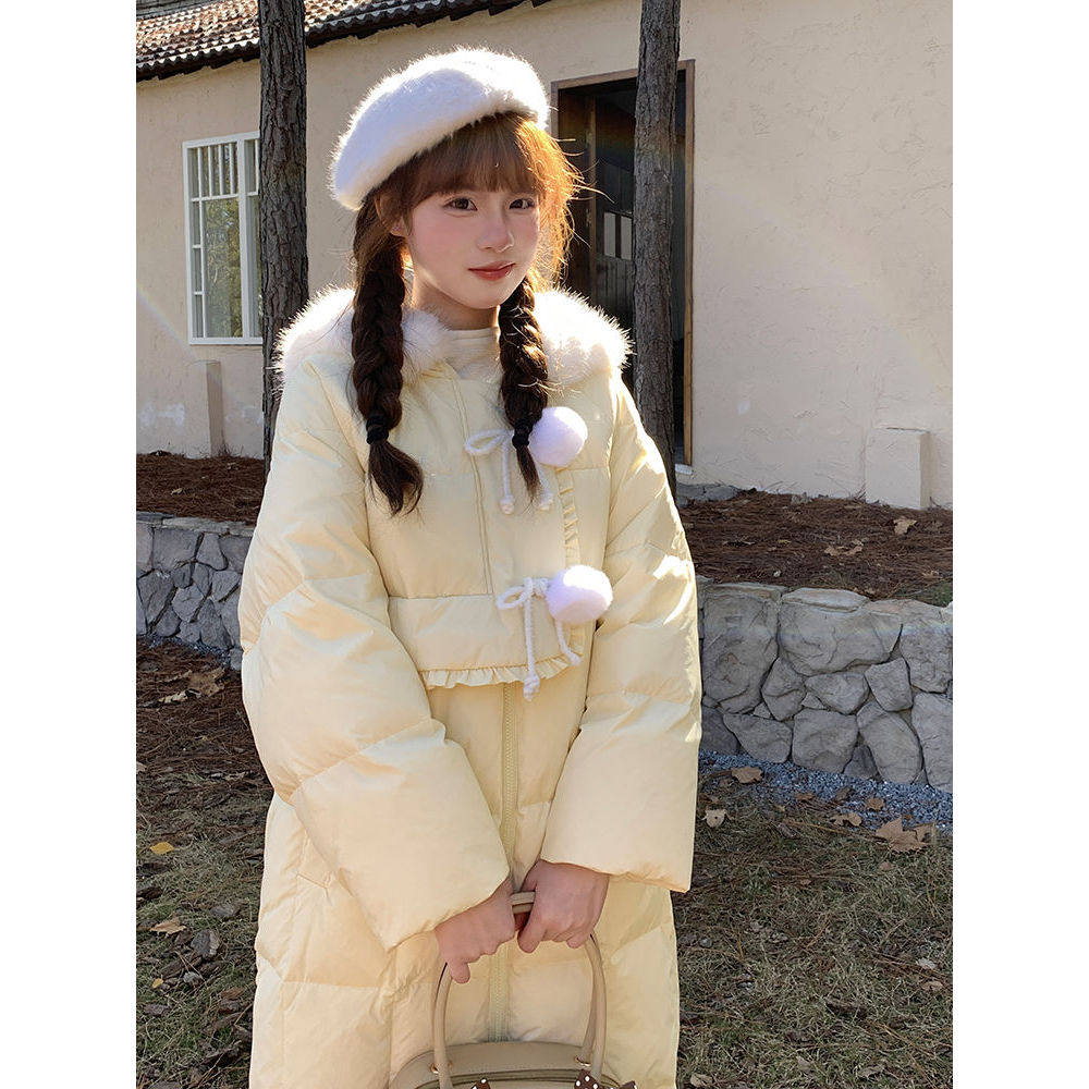 防寒保暖大毛领长款棉衣棉服冬季新款高级感小众宽松加厚棉袄外套