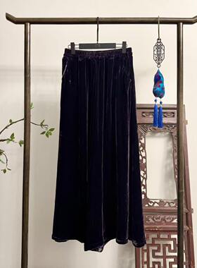 【紫薇】桑蚕丝阔腿裤k60051