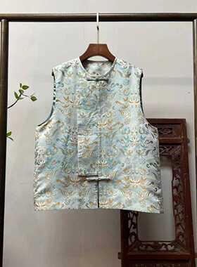 【钱小萍有凤来仪】新中式桑蚕丝坎肩M40114