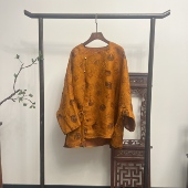 福蝶 30姆米花罗红云纱上衣桑蚕丝上衣X70198