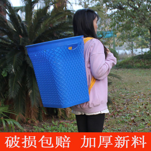 塑料背篓双肩加厚特大号买菜家用背篼鱼桶农用成人赶集熟胶背筐