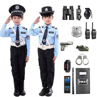 儿童小军装小交警表演服生日礼物小警察男女小孩儿童警长服装夏天