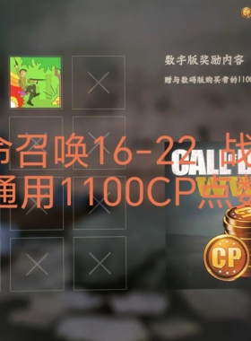 使命召唤16-22黑色行动cod—战区2-1100cp点数 或通行证解锁