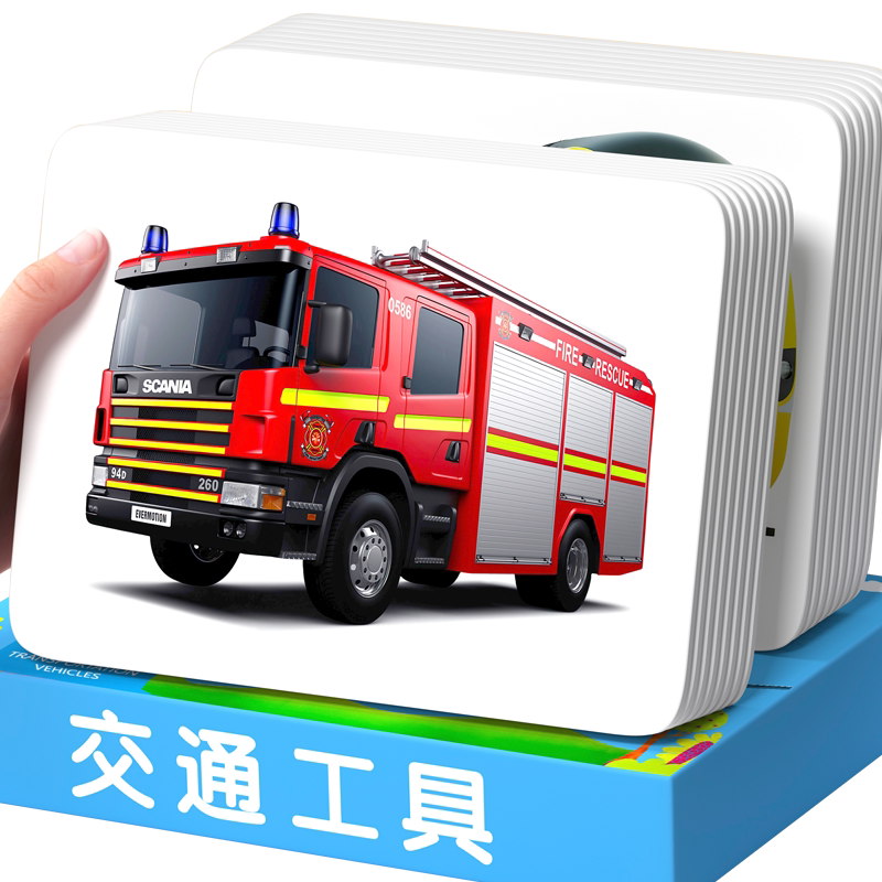 交通工具认知卡片汽车大全婴幼儿启蒙早教书1岁宝宝看图识物闪卡