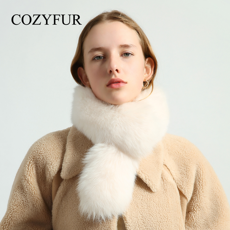 COZYFUR狐狸毛围巾女冬季氛围感发热皮草毛毛围脖真毛毛领双面毛