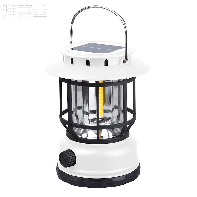 新款覆古太阳能充电野营灯小马灯户外氛围照明led手提灯帐篷灯