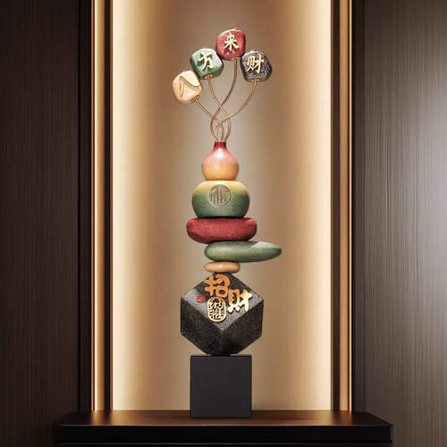 入户玄关陶瓷葫芦招财摆件客厅镇宅电视柜壁龛工艺礼品摆饰装饰乔