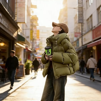 羽绒棉拾光保暖短款时尚