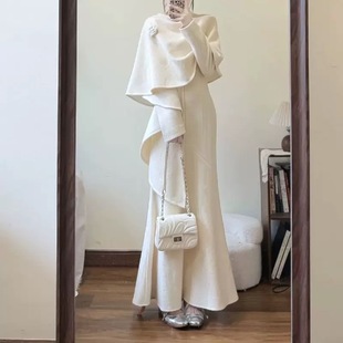 2026新款小香千金风穿搭配针织毛衣连衣裙子女早春季内搭套装长裙