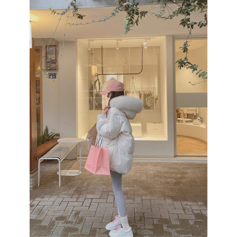 冬季25年新款时尚洋气外套中长款加绒小香风羽绒棉服女设计感小众