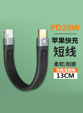 20w快充PD数据线超短款0.1米适用iPhone14/13pro苹果充电器11/12充电宝10厘米短线XSmax手机7 Xr冲电10CM耐用