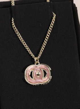 25新款金属气质粉色树脂吊饰耳环项链耳钉