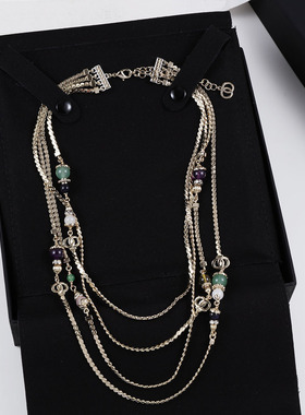 定制 25a新款浅金色椭圆形细闪吊坠 蛇骨项链 手链