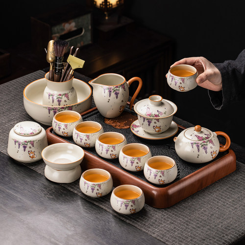 米黄汝窑功夫茶具套装2026新款