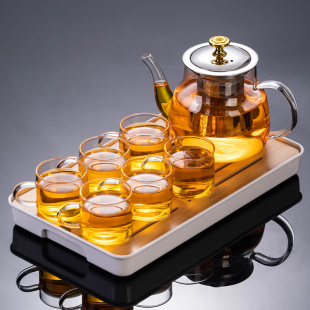 家用客厅小套泡茶器办公室会客茶壶用品功夫茶杯 玻璃茶具组合套装