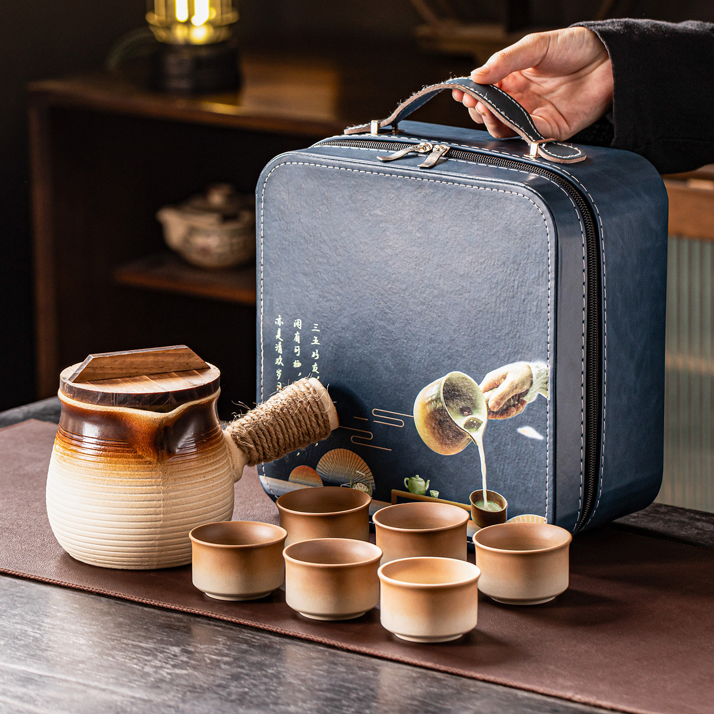 围炉煮茶户外罐罐烤奶旅行茶具套装便携式防烫煮茶壶全套一壶六杯,餐饮具,旅行茶具,淘宝优惠券,粉丝福利购,淘宝优惠卷