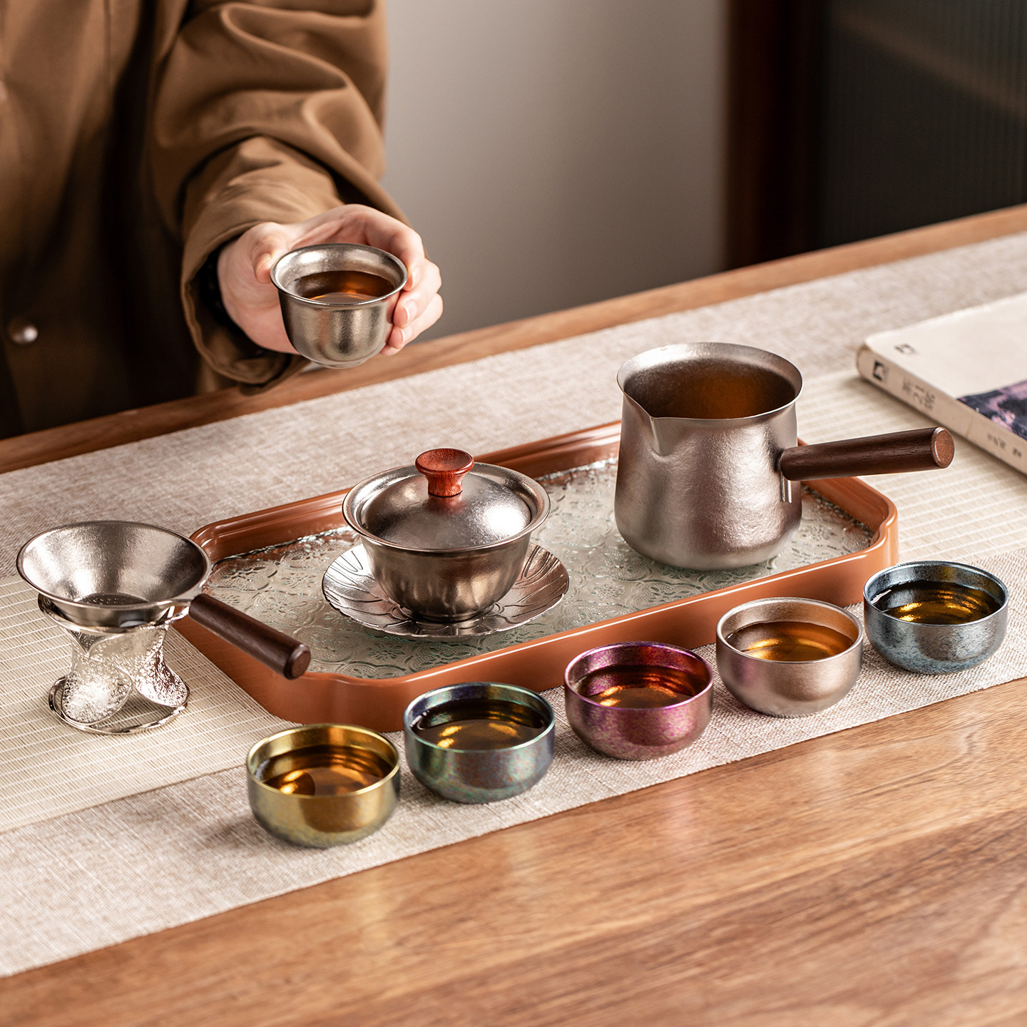 纯钛云途旅行茶具套装高颜值轻奢户外新款泡茶神器便携式泡茶专用