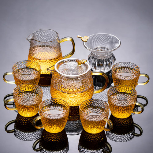 套装玻璃茶壶锤纹茶壶单壶泡茶器