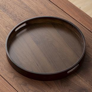 2026新款圆形竹制茶盘茶台茶海茶托盘家用客厅轻奢高档办公室喝茶