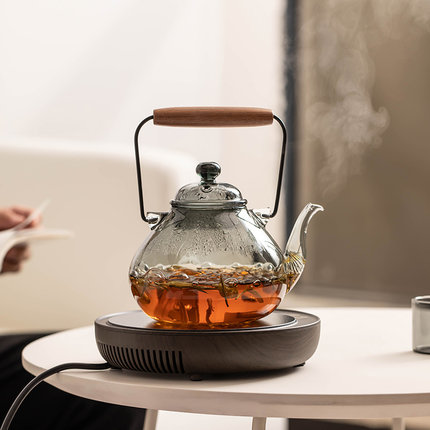 多功能电陶炉煮茶器玻璃烧水壶蒸汽白茶煮茶壶小型电热煮茶炉套装