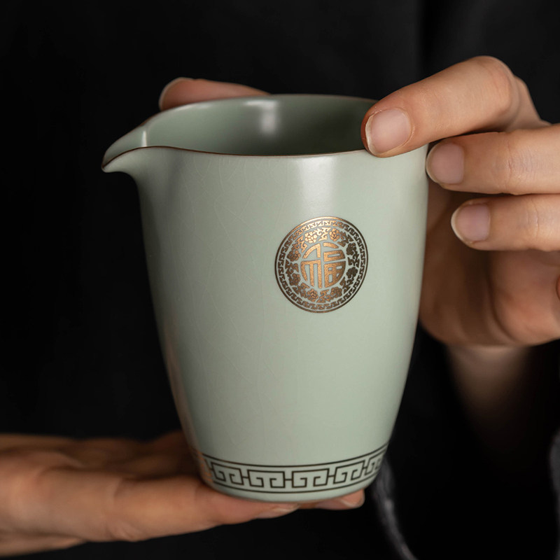 汝窑公道杯陶瓷功夫茶具泡茶过滤图片