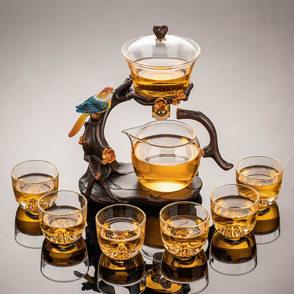 2025新款玻璃自动茶具套装家用轻奢高档茶杯磁吸茶壶懒人泡茶神器