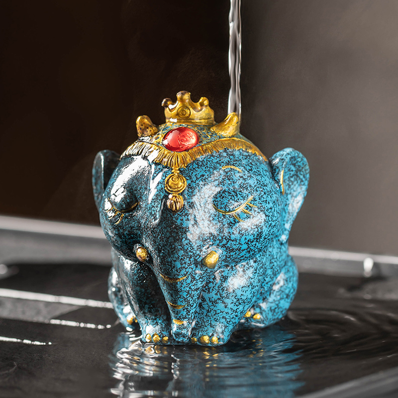 匠序变色茶宠象摆件茶玩