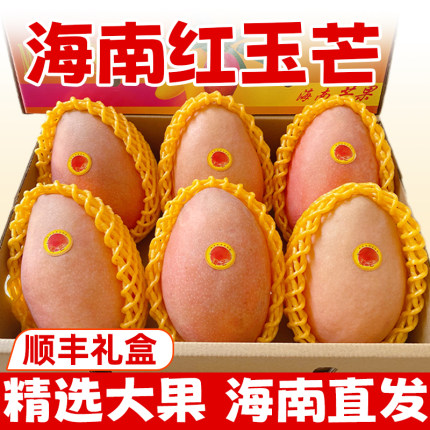 海南特产红玉芒三亚红色芒果当季新鲜水果特大果爱文10斤顺丰礼盒