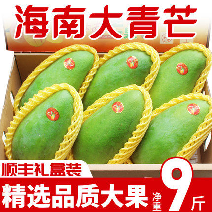 海南大青芒新鲜芒果三亚特产当季水果青皮芒超大果送礼顺丰礼盒