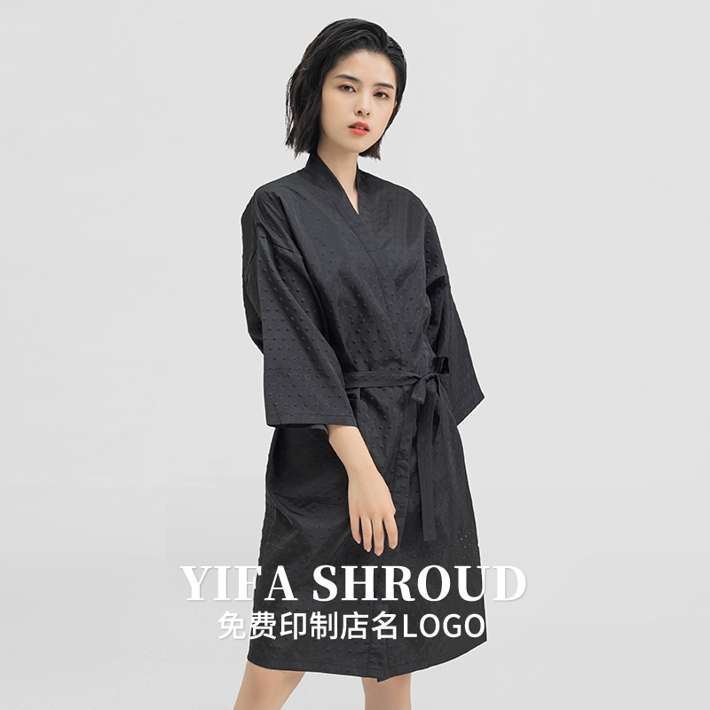 网红款高档理发店客服染发衣发廊烫染发和服美容院客人服美发客袍