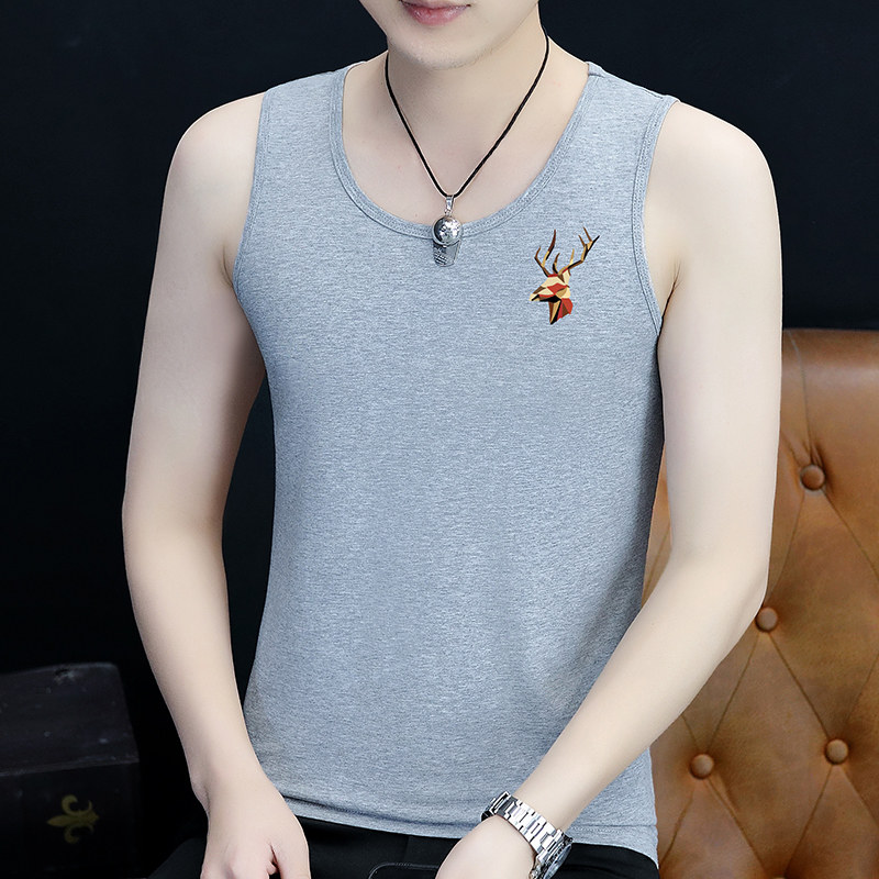 不起球男装新背心内穿打底衫纯棉不变形青少年健身外穿运动中学生