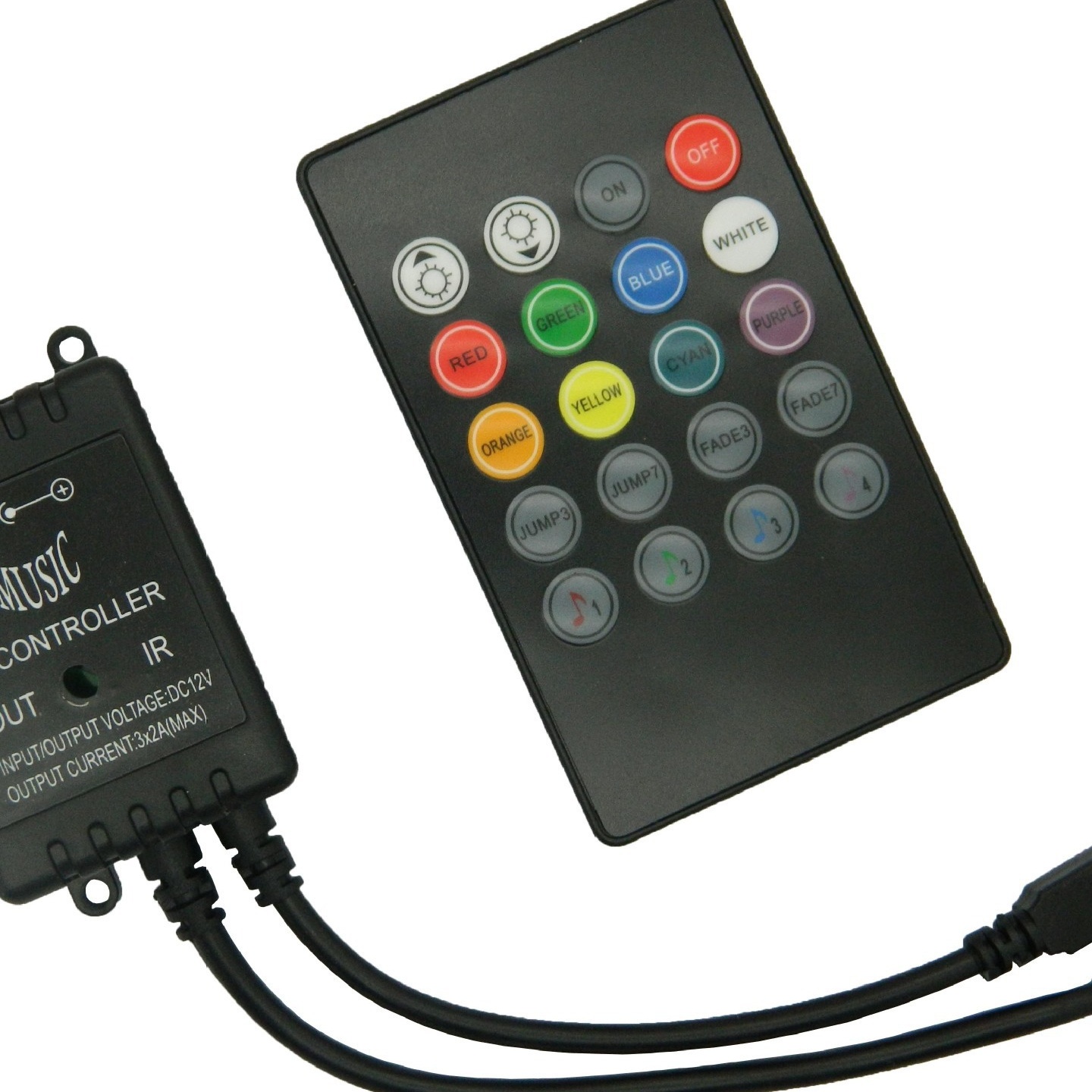 音乐控制器 LED控制器 RGB控制器 红外20键控制器