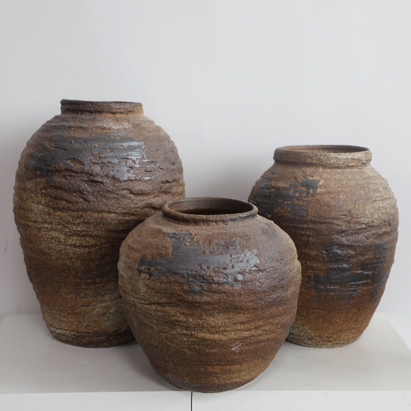 粗陶陶罐花瓶复古陶瓷花器侘寂风摆件老土陶罐缸水培花瓶民宿装饰,橡塑材料及制品,工业陶瓷,淘宝优惠券,粉丝福利购,淘宝优惠卷