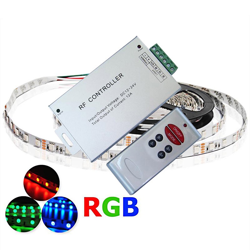 厂家直销无线铝壳6键RGB控制器灯带控制器RF6键七彩灯条LED控制器