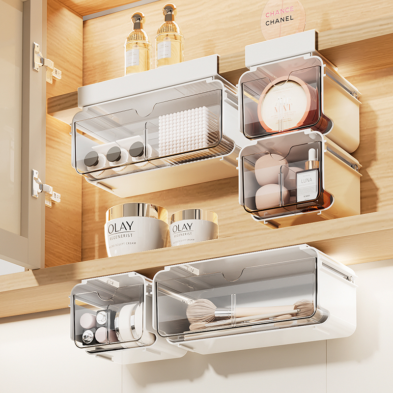 镜柜收纳盒镜柜下抽屉式镜柜内收纳化妆品口红卫生间浴室柜内壁挂