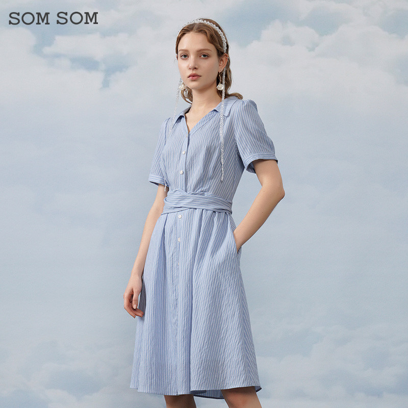 SOMSOM索玛短袖连衣裙女