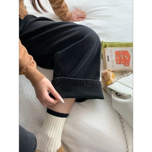 3th Morning 街头感腔调 炭黑磨白水洗做旧加绒牛仔裤ZY3638