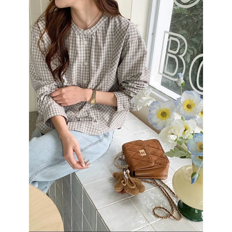 3th Morning 早春新款 小众复古文艺格子撞色衬衫全棉ZY3921,女装/女士精品,衬衫,淘宝优惠券,粉丝福利购,淘宝优惠卷