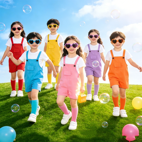 六一儿童演出服背带裤啦啦队毕业季小学生运动会幼儿园班服合唱服