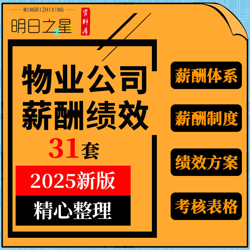 小区校园别墅商业物业公司员工管理人员薪酬体系方案绩效考核指标